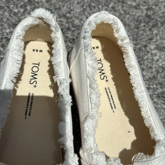 NWT! Toms Valencia Platform Espadrille Chunky Heel Jute Canvas Slip On Shoes - Picture 5 of 8